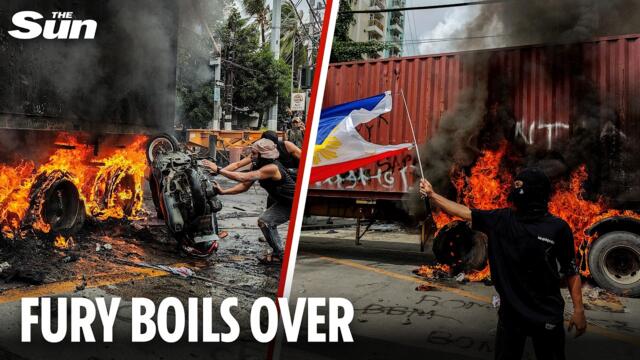 Violence erupts in Philippines as furious anti-corruption protesters clash with cops