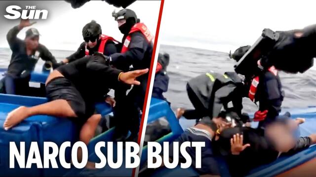 Coast Guard jumps on narco sub, drags out suspected cartel traffickers in Pacific Viper raid