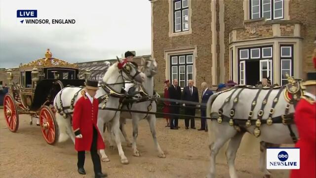 President Trump takes part in arrival ceremony at Windsor Castle