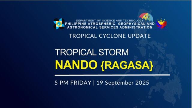 Press Briefing: Tropical Storm "NANDO" at 5:00 PM | September 19, 2025 - Friday