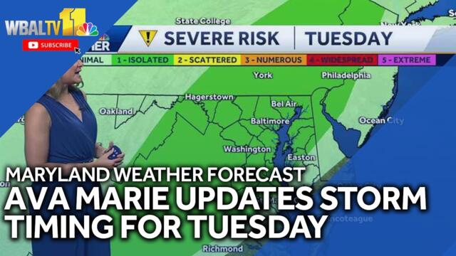 Maryland weather forecast: Scattered, gusty storms Tuesday evening