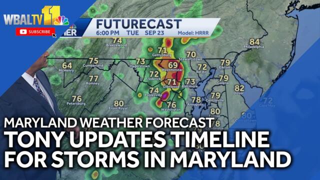 Tony updates Tuesday's storm timeline in Baltimore
