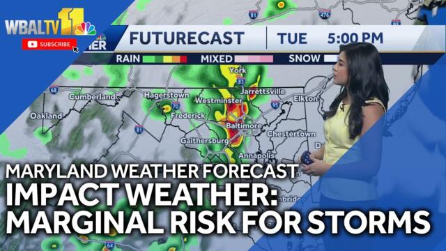Marginal risk for scattered thunderstorms Tuesday