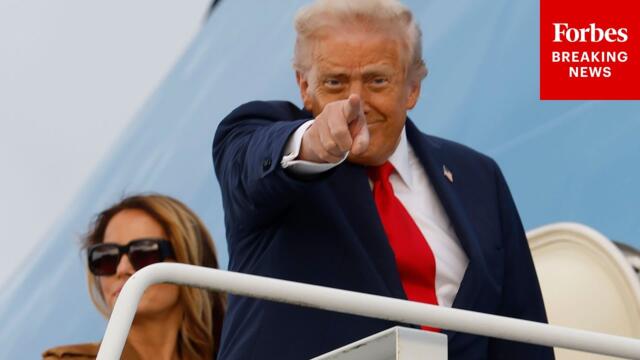BREAKING NEWS: President Trump And First Lady Melania Trump Depart The UK On Air Force One