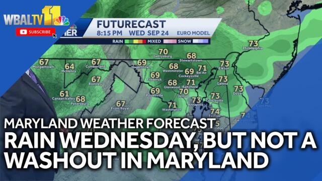 Rain Wednesday night, but not a washout in Maryland