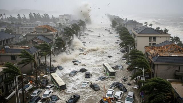 Super Typhoon Ragasa Destroyed China Today! Tsunami-Like Waves Battered Hong Kong