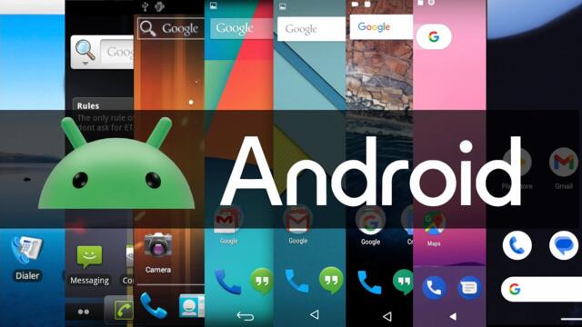 Stock Android UI Evolution (1.0 - 15 Preview)