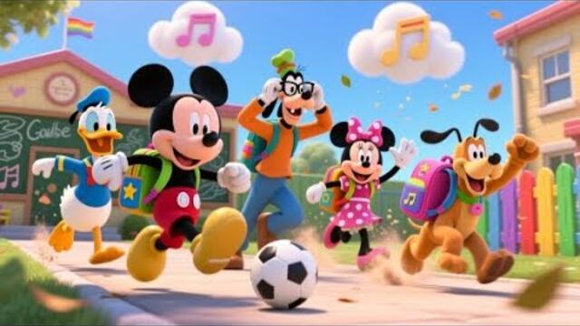 Mickey Mouse & Friends Go to School Playing with Football Adventure|Funny Poem for kids|