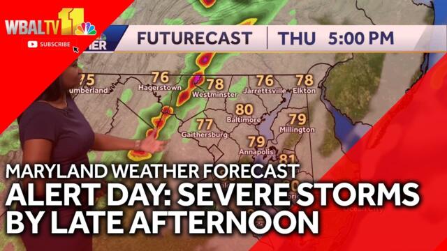 ALERT DAY: Line of storms by late afternoon in Maryland