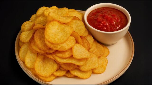 Super knusprige Kartoffel chips! Ihr werdet euch in diese Soße verlieben!