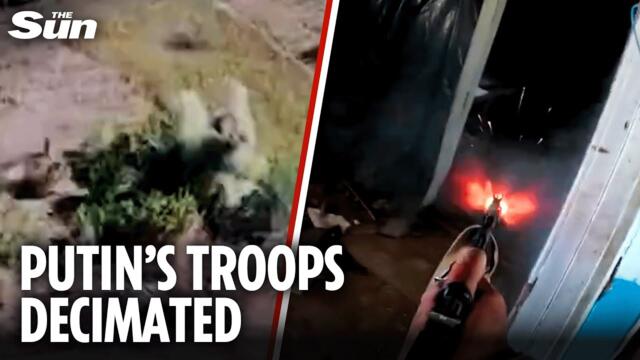 Ukrainian troops OPEN FIRE on Russian positions in rare frontline POV footage