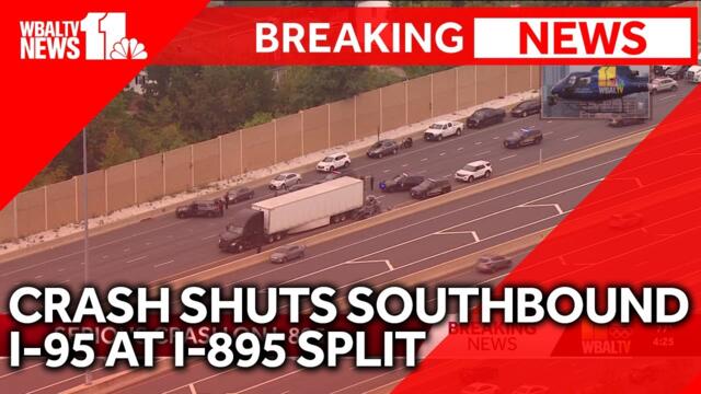 Breaking: Injuries reported in I-95 crash near I-895 split