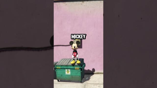 DID YOU KNOW HOW MICKEY MOUSE LOOKS IN GTA GAMES? #mickeymouse #gta #shorts
