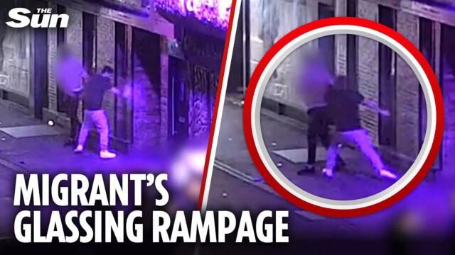 Terrifying moment migrant GLASSES man at Bournemouth nightclub – but avoids being deported