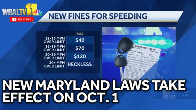 Drivers take notice: Maryland gets new laws on Oct. 1