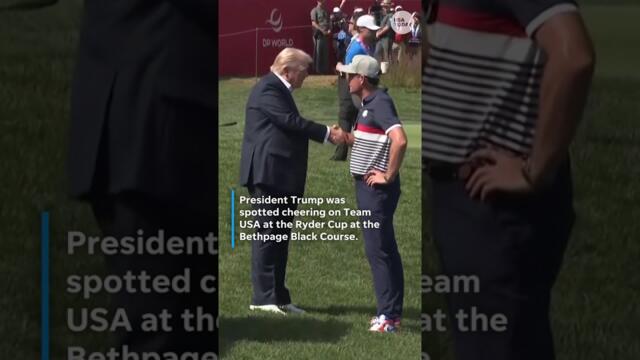 President Trump cheers on Team USA at Ryder Cup #Shorts