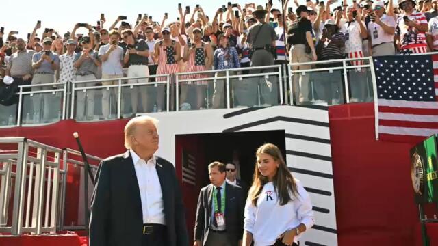 President Trump attends Ryder Cup golf tournament on Long Island