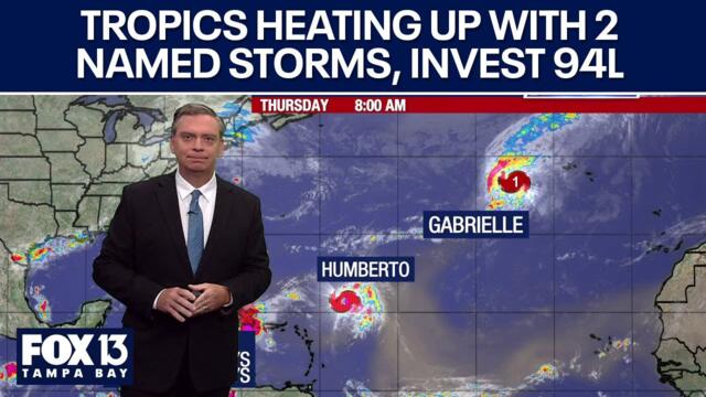 Things heating up in the tropics with 2 named storms, Invest 94L