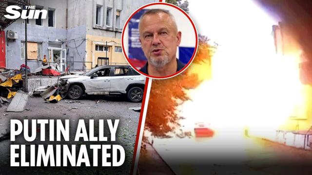 Moment Putin's stooge is BLOWN UP in Kherson after war crimes against Ukrainian officials