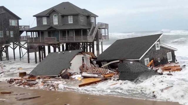 Several North Carolina Homes Collapse Due To Coastal Flooding