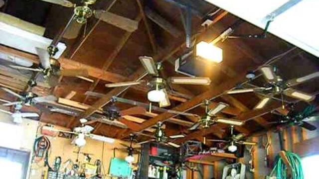 Ceiling Fan Display In My Garage - The Old Setup