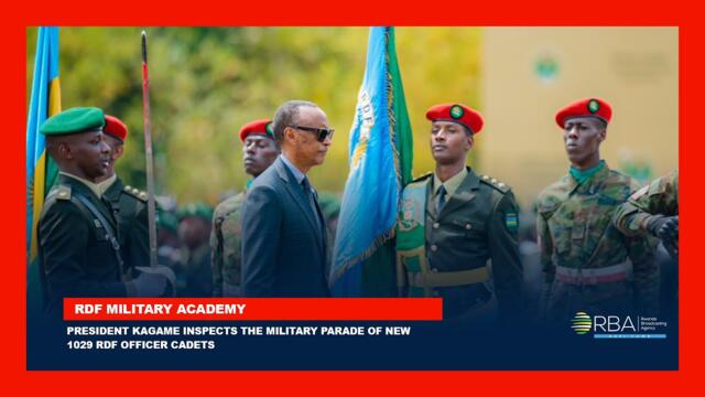Gako: President Kagame inspects the Military parade of new 1029 RDF Officer cadets