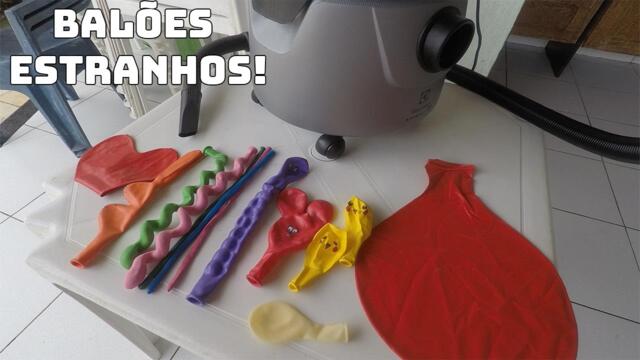ENCHENDO VÁRIOS BALÕES ESTRANHOS COM ASPIRADOR DE PÓ!