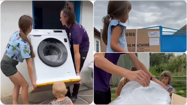 Купили нову пральну машину SAMSUNG WW80T3040BW. Розпаковка, перше прання