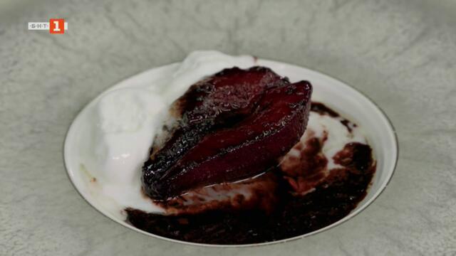 Круши във винен сос и свински врат с гъби и сметанов сос, "Бързо, лесно, вкусно" 03.10.2025