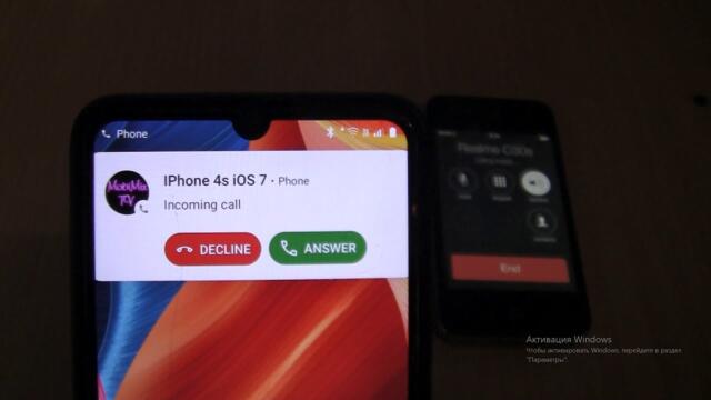Incoming call&Outgoing call at the Same Time Realme c30s+iPhone 4S iOS 7
