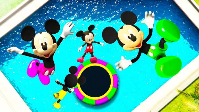 GTA 5 Rainbow Mickey Mouse Crazy Trampoline Ragdolls and Jumps! (Funny)