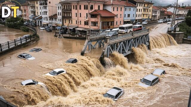 Catastrophic Floods in Bulgaria Today! Houses Destroyed,Vehicles Swept Away in Elenite!