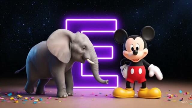 Learn ABC with Mickey Mouse 🐭 | Pixar-Style Alphabet Song for Kids | A to Z Learning Fun 🎶✨