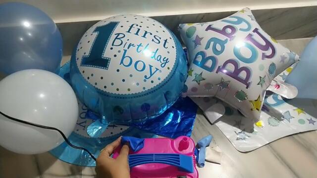 #satisfying#asmar#unboxing#birthdaythemeparty#1st#babyboy#decoration#kit#bluecolor#balloonworld🎈🎈