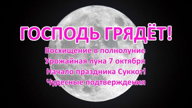 Восхищение в полнолуние. Урожайная луна 7 октября. Начало праздника Суккот! Чудесные подтверждения!