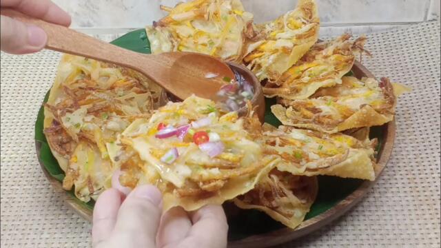 NEW RECIPE! SUPER CRISPY, KAKAIBA AT MAS MASARAP! VEGETABLE FRITTERS IN DUMPLING WRAPPER!
