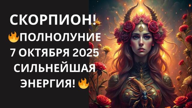 🦂Скорпион! Полнолуние🌕7 октября в Овне принесёт мощный эмоциональный всплеск💥 и жизненные развороты🔄