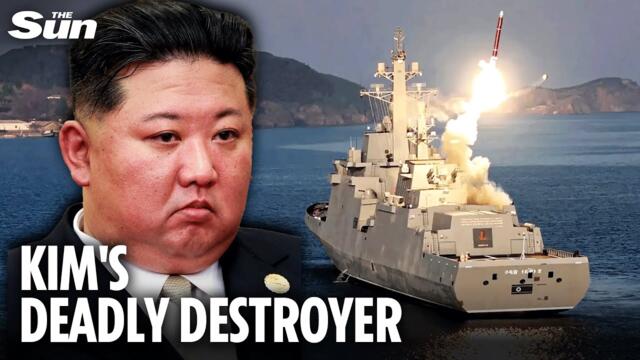 North Korea flaunts new 5,000-ton DESTROYER ship as Kim Jong-Un vows to ‘punish enemy provocations’
