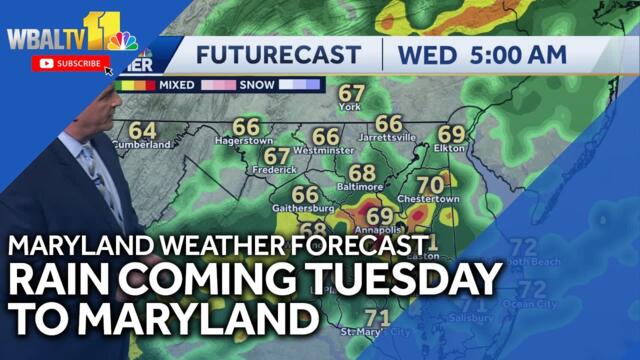 Dry tonight, but not tomorrow in Maryland