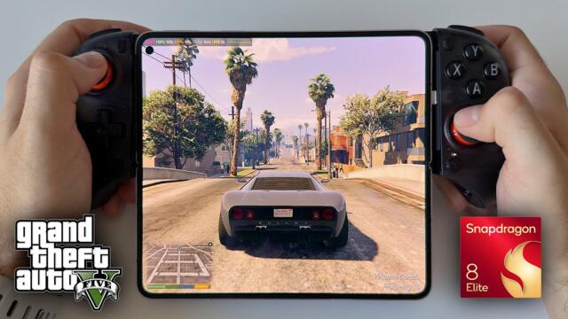 OPPO Find N5 GTA V Gaming Test | Snapdragon 8 Elite | GameHub PC Emulator