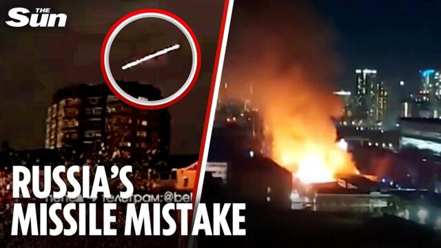 Humiliating moment Putin’s air defence system ACCIDENTALLY strikes Russian building in Belgorod