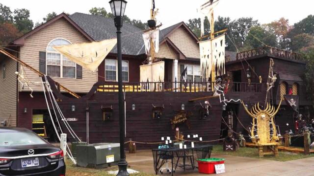 Retired Combat Vet Turns House Into Pirate Ship For Halloween