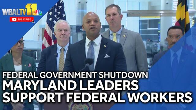 Raw: Maryland leaders support federal workers, denounce shutdown