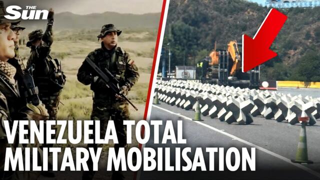 Tank TRAPS line streets as Venezuela braces for US land invasion
