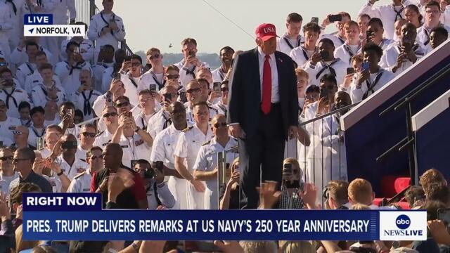 LIVE: Pres. Trump delivers remarks at US Navy's 250 year anniversary