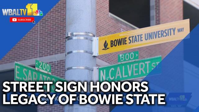 Newly unveiled street sign honors Bowie State's roots