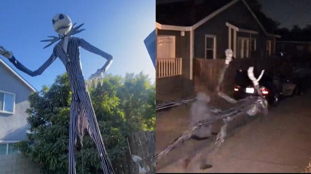 Man Steals 13-Foot Jack Skellington Halloween Decoration From Home