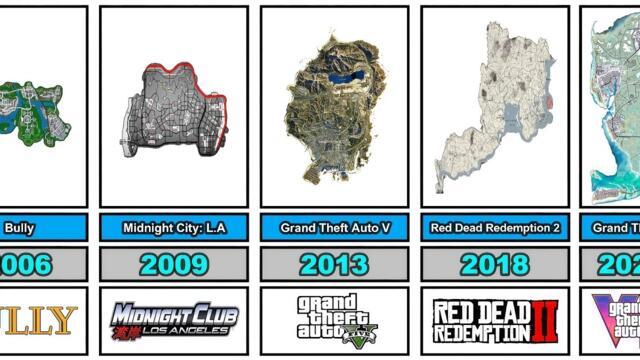 Rockstar Games Maps Evolution From 1997 to 2025