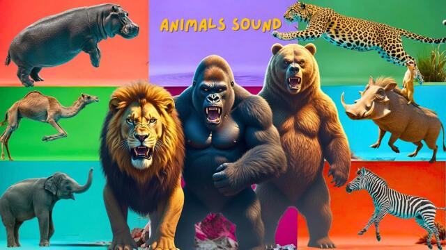 Safari Animal Sounds Song | Nursery Rhyme for Kids - Learn Animal Names and Sounds