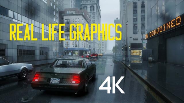 Grand Theft Auto IV Real Life Graphics Rainy Day 4K